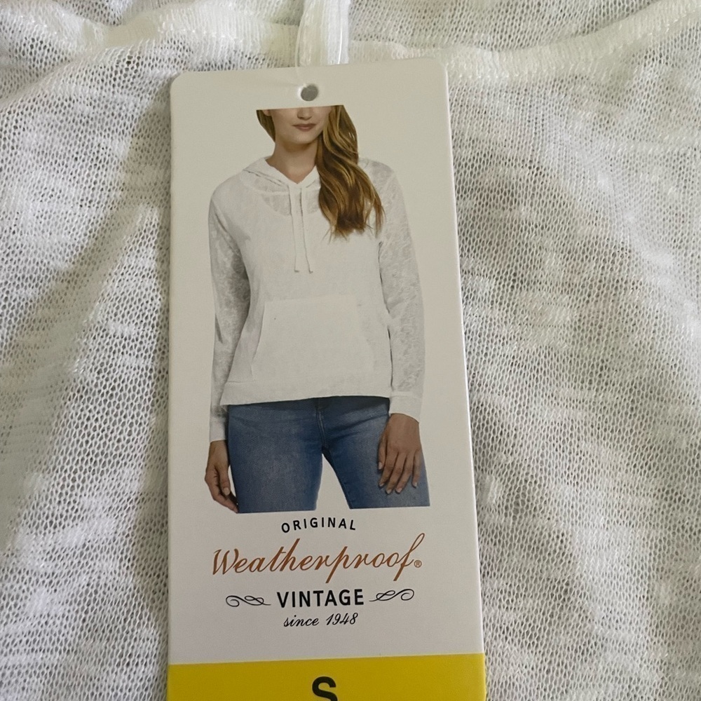 NWT Weatherproof Vintage White/Cream Sheer Hoodie - Picture 5 of 5